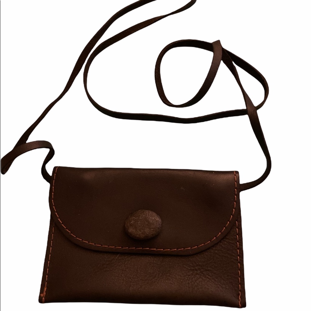Genuine Leather crossbody envelope snap